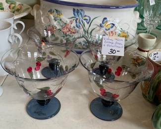 #137 Villeroy & Bach Cottage Glass - 4 Dessert Bowls $30.00