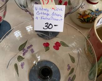 #137 Villeroy & Bach Cottage Glass - 4 Dessert Bowls $30.00