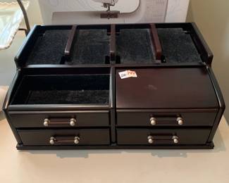 #144 Jewelry Chest w/2 drawers & Flip-top - w/hiding pocket - 16x11x6 $20.00