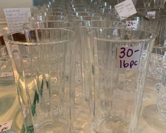 #210 16 pc Crystal Water Glass $30.00