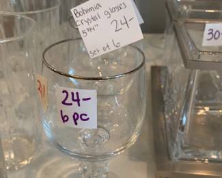 #211 6 pc Bohemia Crystal Glasses 5.75" $24.00