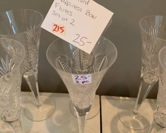 #215 Waterford Happiness Bow Flutes - Set of 2 $25.00