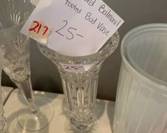 #217 Waterford Balmoral 9" Footed Bud Vase $25.00