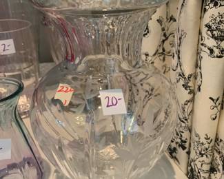 #220 Heavy Crystal Vase - 10" Tall $20.00