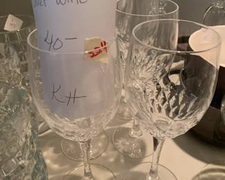 #224 8 pc Orrefors "Prelude" Claret Wine $40.00