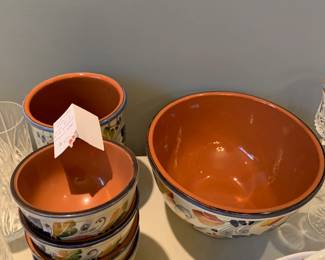 #226 Ceramiche Alfa Salad Bowl 4 incl. Salad Bowls Utensil Holder $50.00