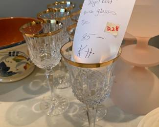 #228 "Wedgewood " Royal Gold Wine Glasses - 7pc $85.00