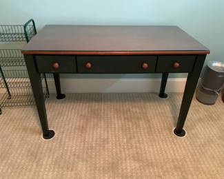 #237 Green Painted Desk w/Wood Top and Glass Protect - 36x24x30 - You Move Upstairs $75.00