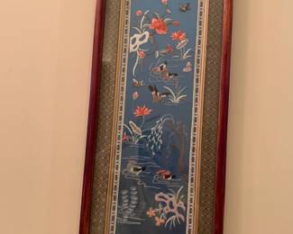 #248 Pair of silk embrody art work frames $30.00
