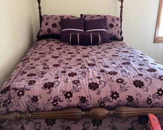 KH 246 Full size Bedding Ensemble Purple on purple with decorative pillows. 25.00