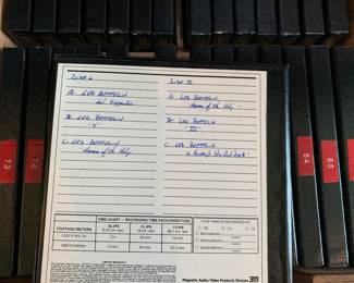 Drawers of reel to reel tapes