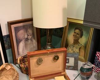Humidor, mid century lamp