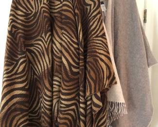 Mondi Sport Wool Angora Hooded Shawl  Animal Print Shawl