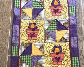 Small Purple Yellow Handmade Quilt