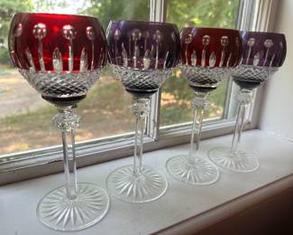Fine crystal wine glasses
