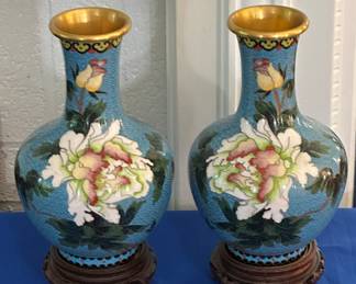 Asian enamel vases