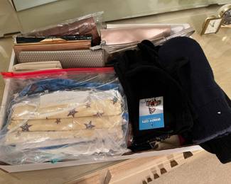 Gloves, wallets and scarves