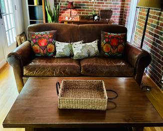 Crate & Barrel Leather Sofa