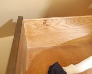 Drawer detail of Baker Furniture French Provincial Louis XV, Bombay Form Dresser, "Milling Road Furniture, A division of Baker Furniture, Inc."