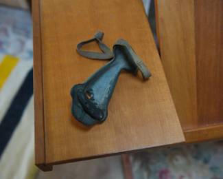 Inside detail of vintage nose mask, nose guard