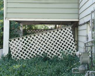 Large white garden trellis