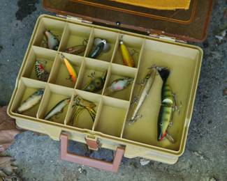 Tackle box full of fishing lures