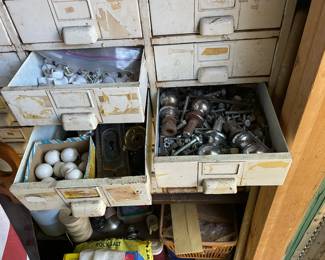Metal workshop cabinet FULL of hardware