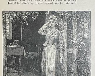 Inside detail with illustration "Longfellow's Poems: Volume I" by Henry Wadsworth Longfellow. Published by The Riverside Press, Cambridge, Mass. in 1880. Printed by H.O. Hougton & Co.