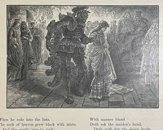 Another inside detail with illustration of "Longfellow's Poems: Volume I" by Henry Wadsworth Longfellow. Published by The Riverside Press, Cambridge, Mass. in 1880. Printed by H.O. Hougton & Co.