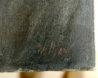 Signature detail, Williams, lower right of Portrait of Lucien Stanley Hanks, (Born May 7, 1838, Hartford, Connecticut, died December 16, 1925, Madison, Wisconsin) c. 1890 - 1910.