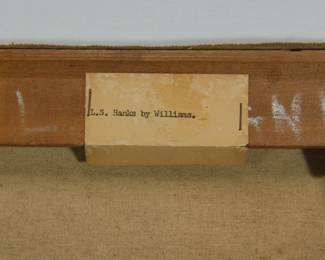 Back detail of portrait of Lucien Stanley Hanks, (Born May 7, 1838, Hartford, Connecticut, died December 16, 1925, Madison, Wisconsin) c. 1890 - 1910, signed Williams, lower right.