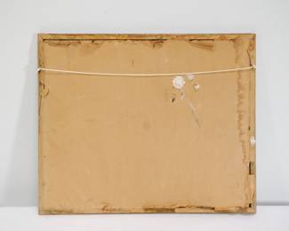 Back view of landscape of a farmer tilling soil with two horses, signed at lower right, J. de Wit