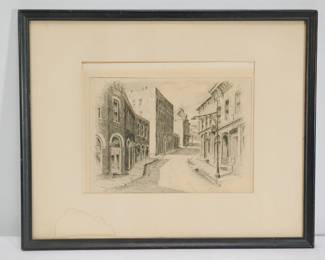 Framed print of a drawing of a street in Central City, CO