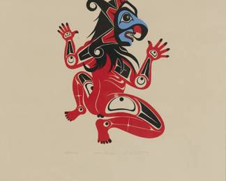 Detail of "Fire Dancer" editioned serigraph print, 289/800, 1978