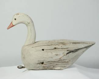 Other side view the first antique carved goose decoy