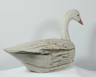Back view of the first antique carved goose decoy