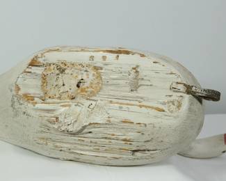 Bottom of the first antique carved goose decoy