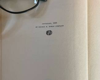 Copyright page of "The Captives: A Novel in Four Parts", by Hugh Walpole. Published by  George H. Doran Company, New York in 1920