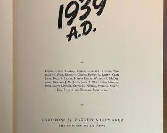 Title page of "1939 A.D." Cartoons by Vaughn Shoemaker, published by The Chicago Daily News
