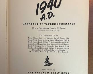 Title page of "1940 A.D." Cartoons by Vaughn Shoemaker. Published by The Chicago Daily News, Chicago, 1941.