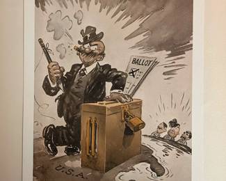 Interior page of "1940 A.D." Cartoons by Vaughn Shoemaker. Published by The Chicago Daily News, Chicago, 1941.