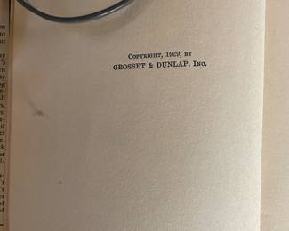 Copyright page of "Jerry Todd and the Bob-Tailed Elephant" by Leo Edwards. Published by Grosset & Dunlap, Inc in 1929. Made in the United States of America.