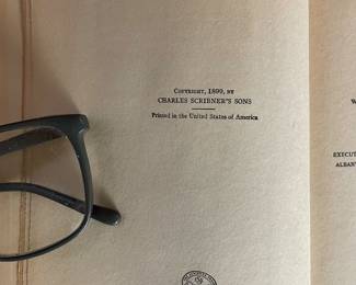 Copyright page of "The Rough Riders" by Theodore Roosevelt. Published by Charles Scribner's Sons, New York in 1925