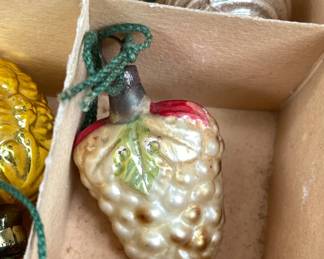 Detail of lovely antique glass Christmas tree ornament.