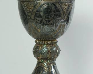 Replica of The Tassilo Chalice: an 8th century bronze chalice gilded with silver and gold, located in Kremsmuenster Abbey in Austria.
