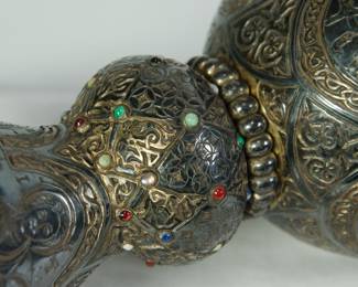 Stem detail of the Replica of The Tassilo Chalice: an 8th century bronze chalice gilded with silver and gold, located in Kremsmuenster Abbey in Austria.
