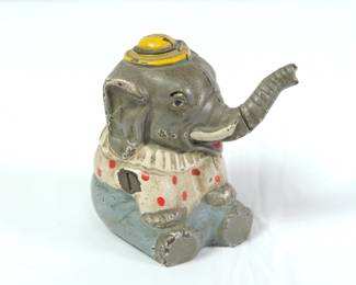 Vintage cast iron elephant bank