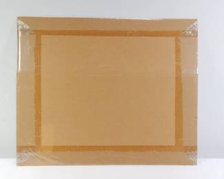 Back of signed print of Art Deco woman and dogs in a car by Louis Icart, c. 1929