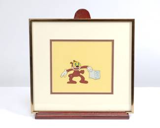 Framed original hand-inked animation cel of Krazy Kat. From a Krazy Kat cartoon. Catalog number 894, Gallery Lainzberg.