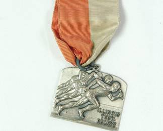 Illinois Tech Relays, 2nd Place medal for Mile Relay Junior College 1949, Sterling Silver